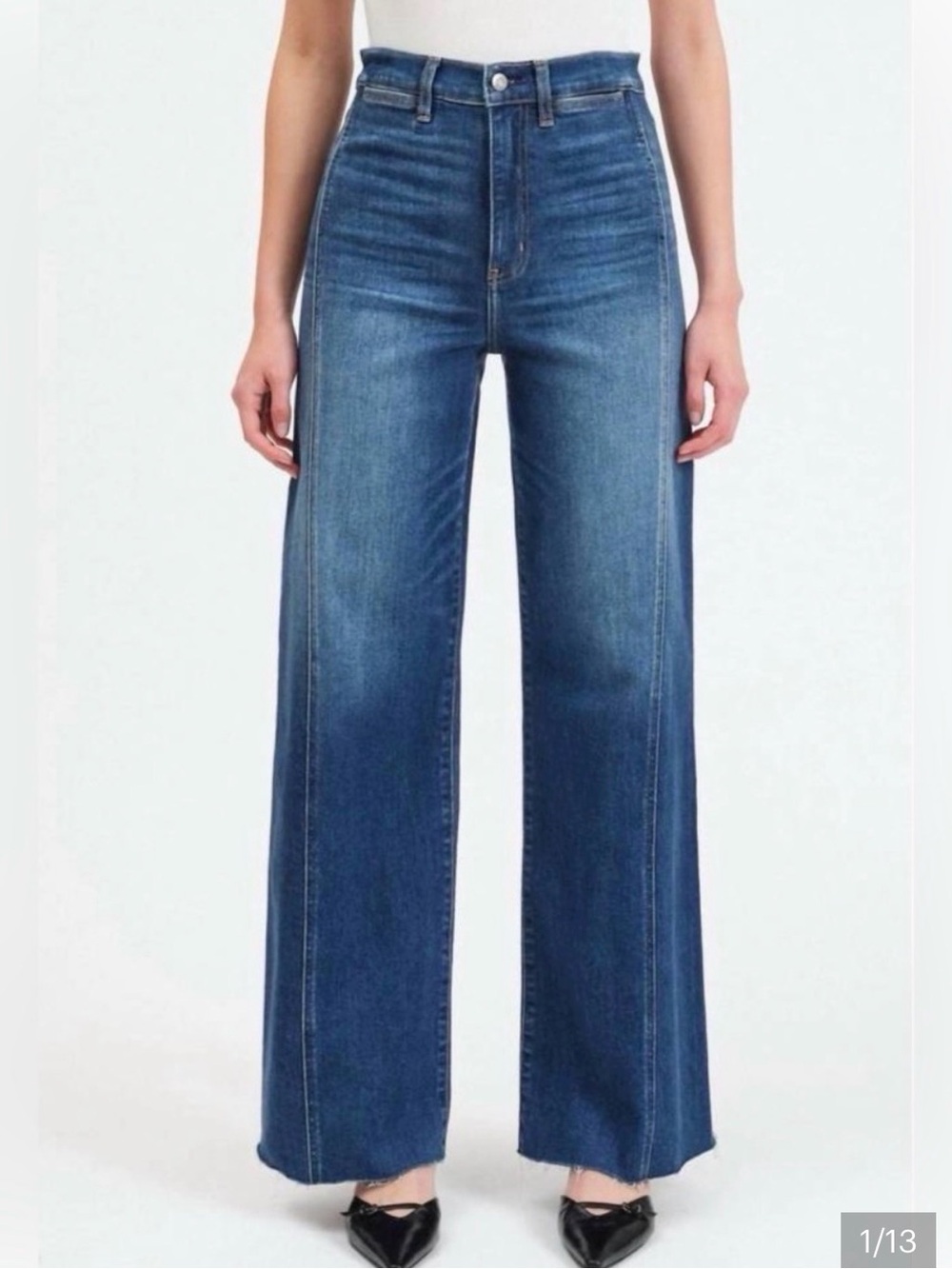 DAZE far out side seam High-Rise Wide Leg Women’s Jeans - Blue